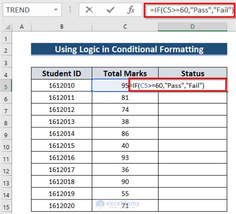 pass fail in excel formula|Excel Formula for Pass or Fail with Color (5 Suitable Examples).